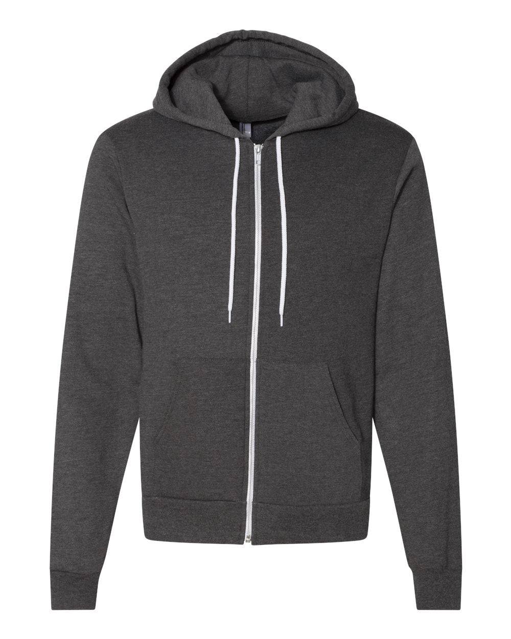 Unisex USA-Made Flex Fleece Full-Zip Hoodie - Front - B00227581 - Dark Heather Grey