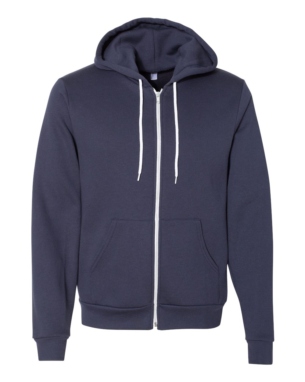 Unisex USA-Made Flex Fleece Full-Zip Hoodie - Front - B00227652 - Navy
