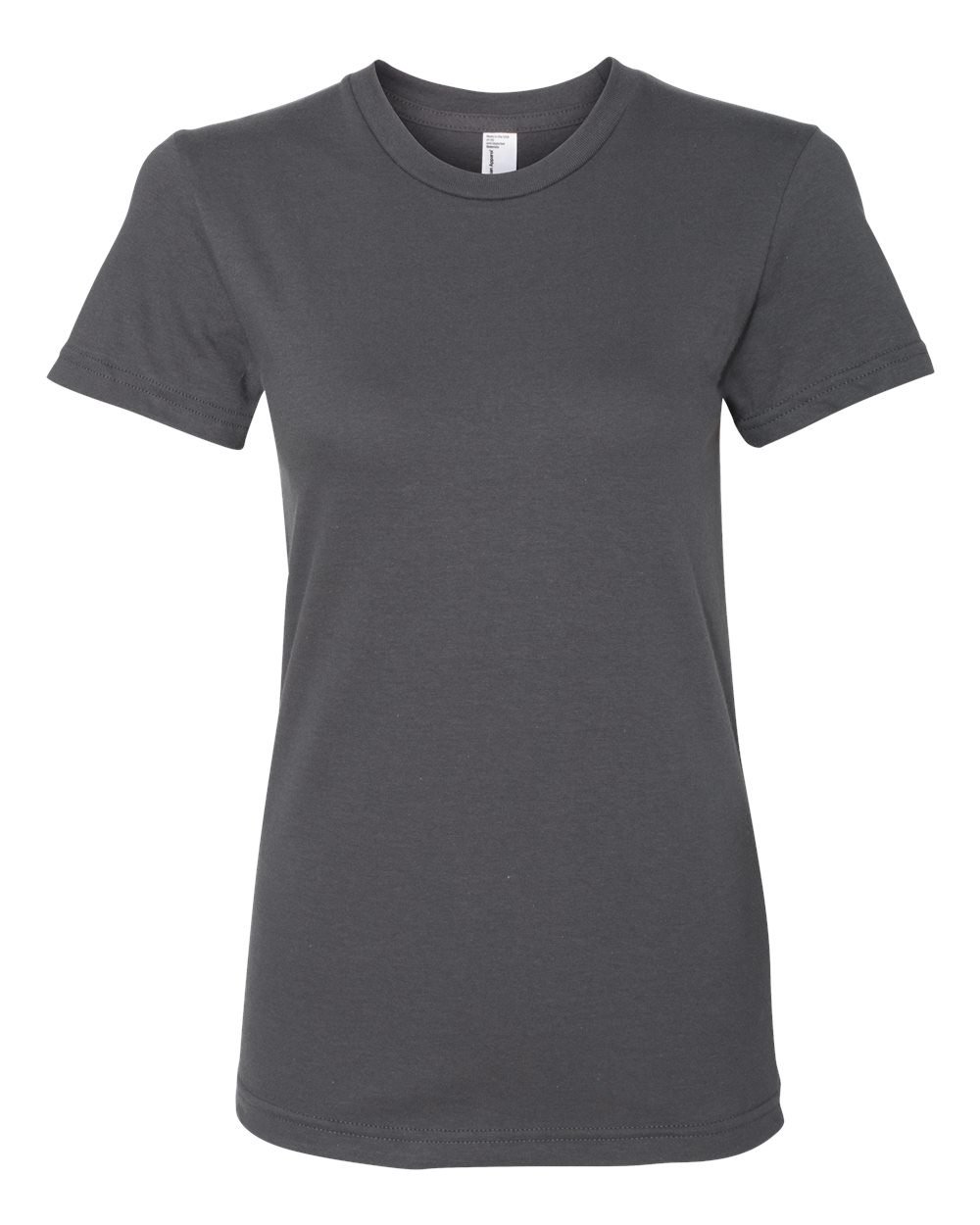Women’s USA-Made Fine Jersey Tee - Front - B00327093 - Asphalt