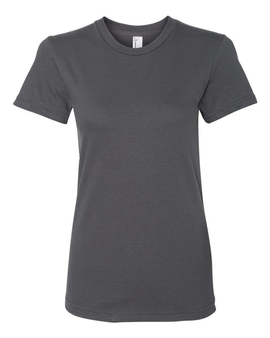 Women’s USA-Made Fine Jersey Tee - Front - B00327093 - Asphalt