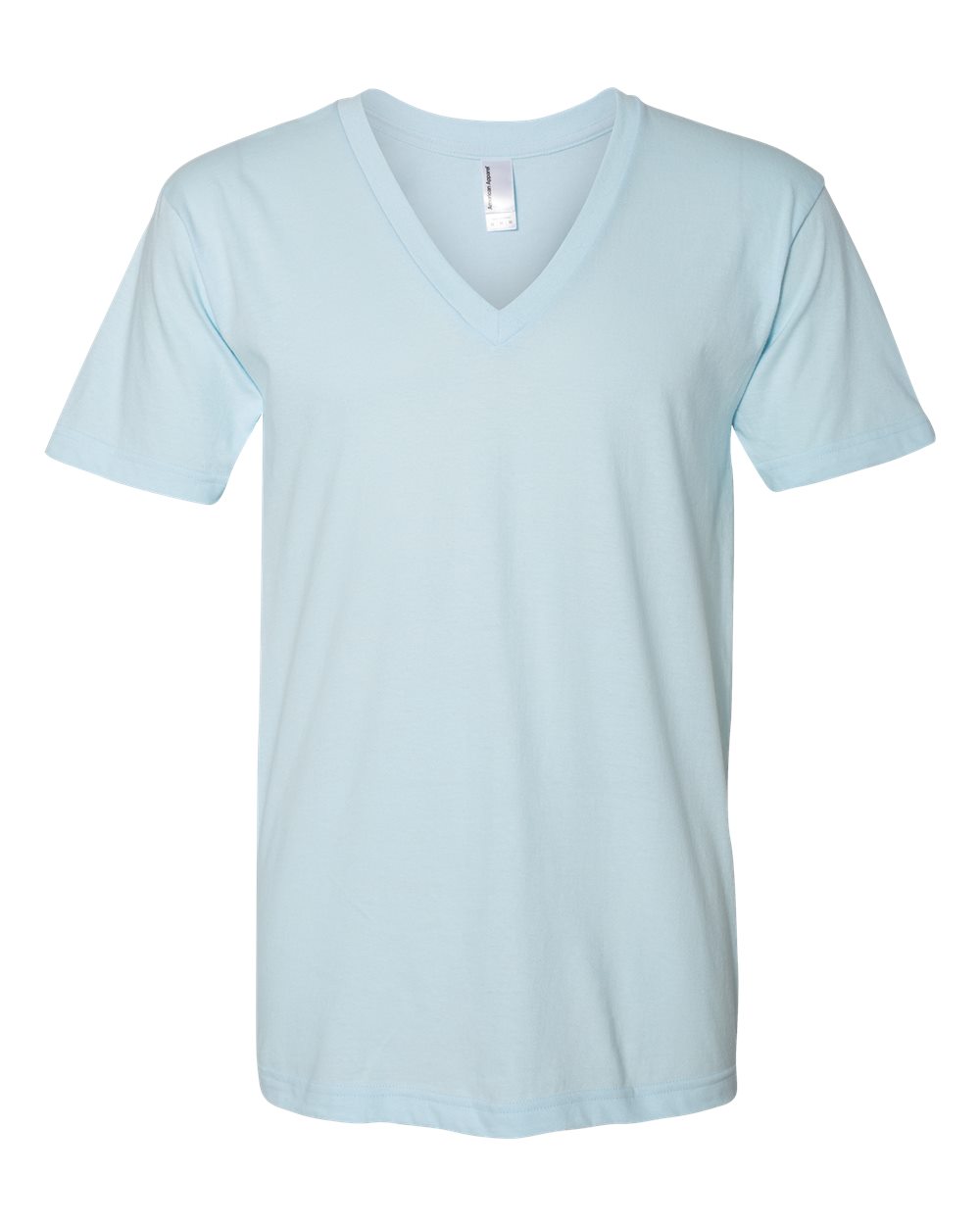 Unisex Fine Jersey V-Neck Tee - Front - B00627251 - Light Blue