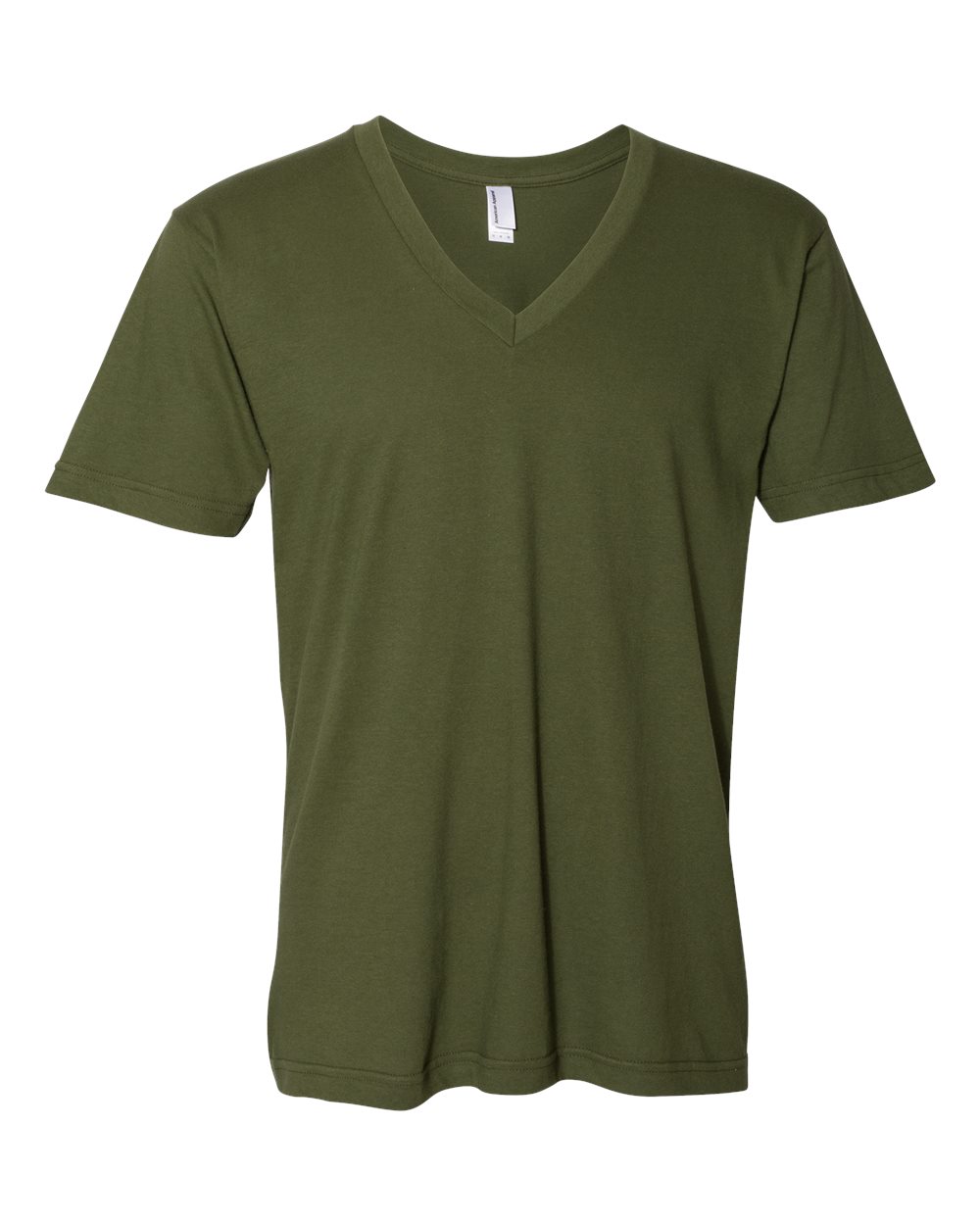 Unisex Fine Jersey V-Neck Tee - Front - B00627641 - Olive