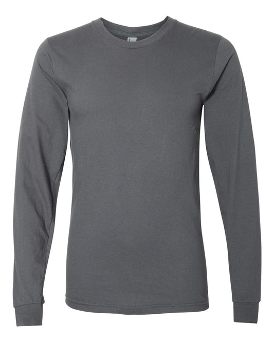Fine Jersey Long Sleeve Tee - Front - B01827093 - Asphalt