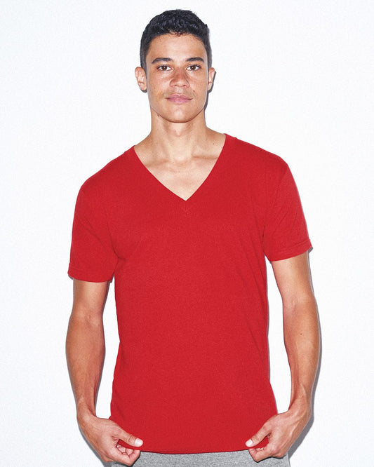 Unisex USA-Made Fine Jersey V-Neck Tee - styleImage