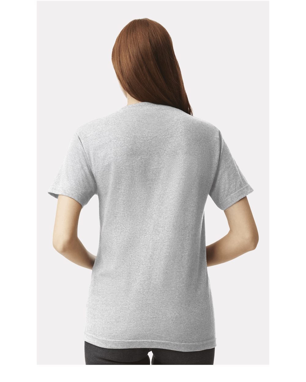 Unisex Heavyweight Cotton Tee - OnModelBack - B10027093 - Heather Grey