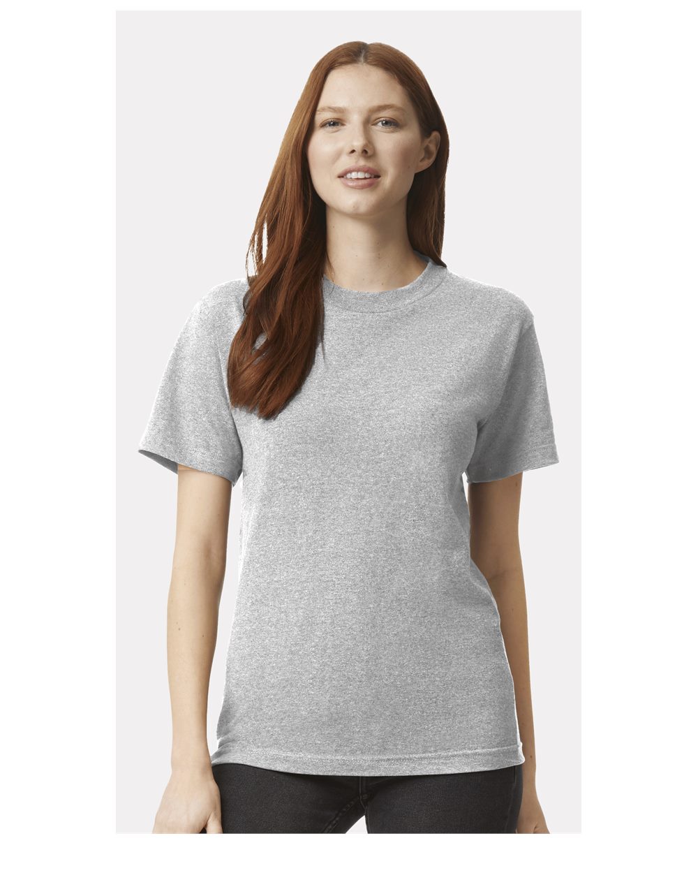 Unisex Heavyweight Cotton Tee - OnModelFront - B10027093 - Heather Grey