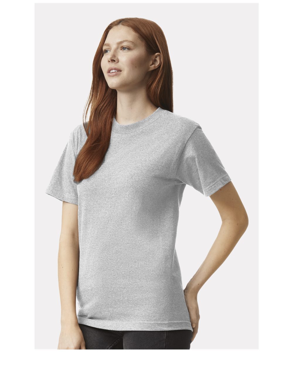 Unisex Heavyweight Cotton Tee - OnModelSide - B10027093 - Heather Grey