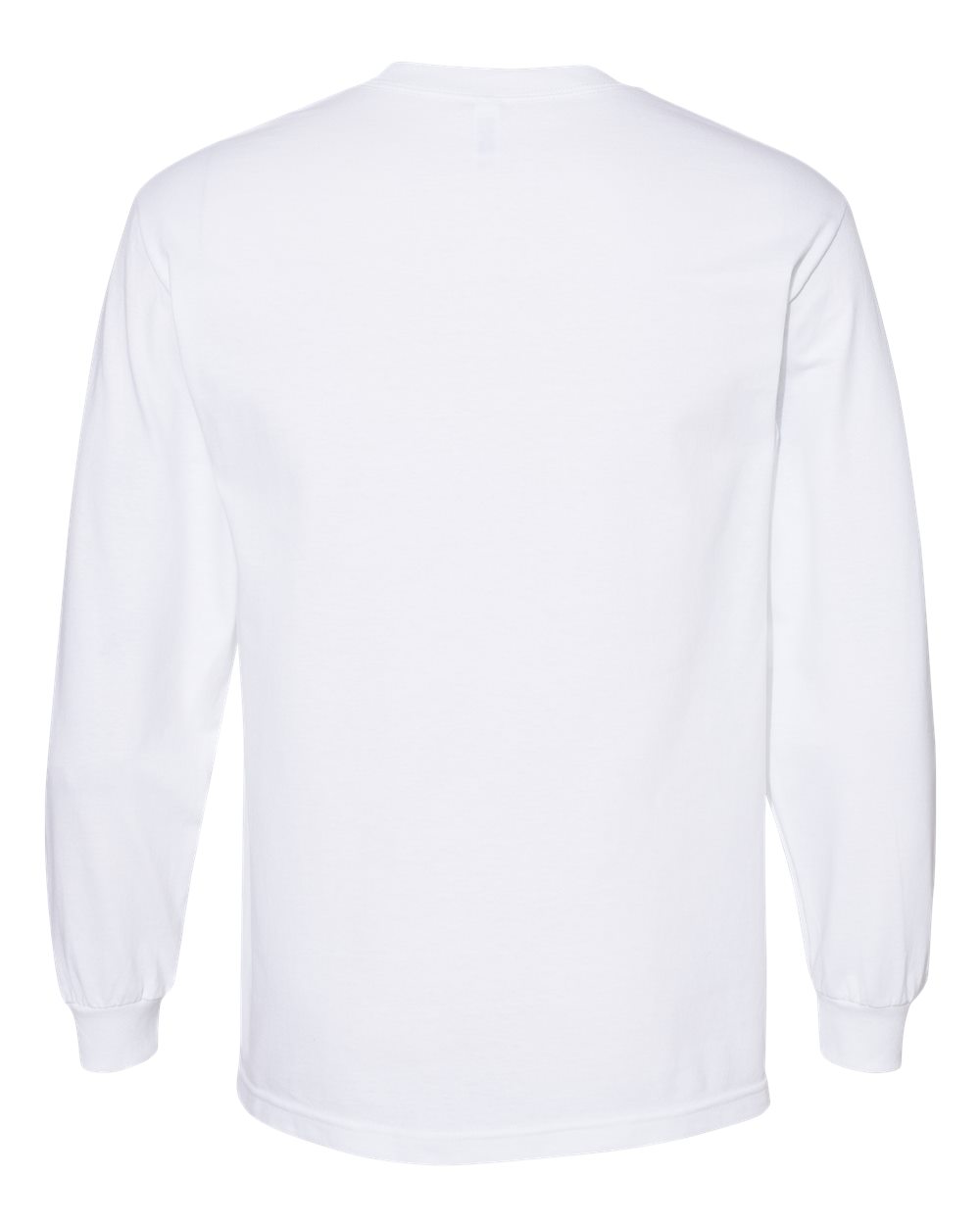 Unisex Heavyweight Cotton Long Sleeve Tee - Back - B13027003 - White