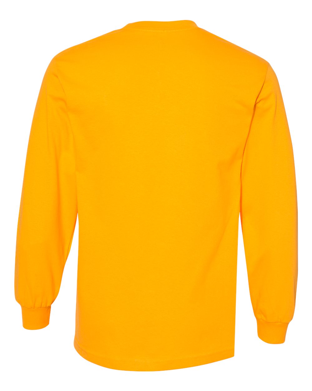 Unisex Heavyweight Cotton Long Sleeve Tee - Back - B13027123 - Gold