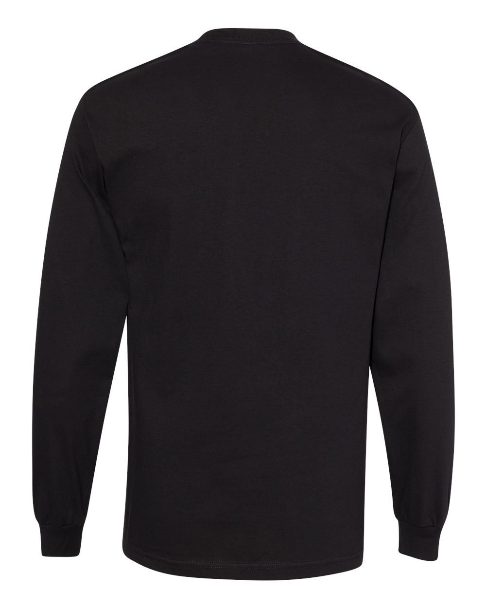 Unisex Heavyweight Cotton Long Sleeve Tee - Back - B13027503 - Black