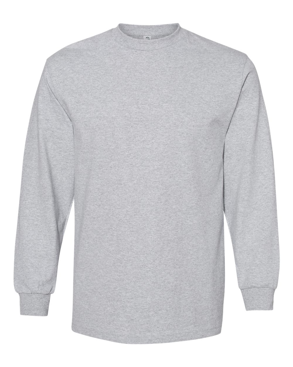 Unisex Heavyweight Cotton Long Sleeve Tee - Front - B13027093 - Heather Grey
