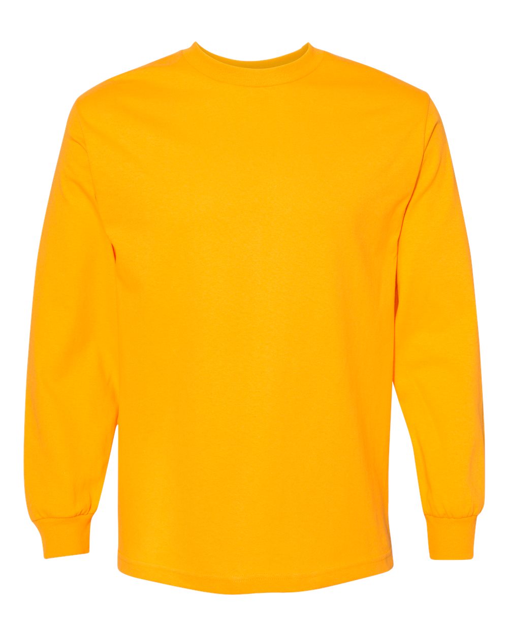 Unisex Heavyweight Cotton Long Sleeve Tee - Front - B13027123 - Gold
