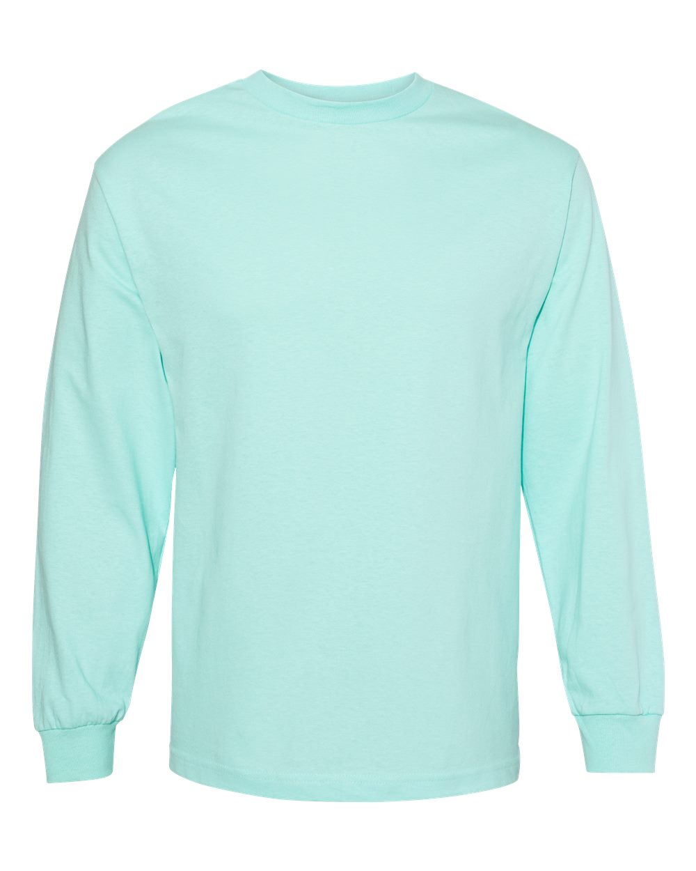 Unisex Heavyweight Cotton Long Sleeve Tee - Front - B13027173 - Celadon