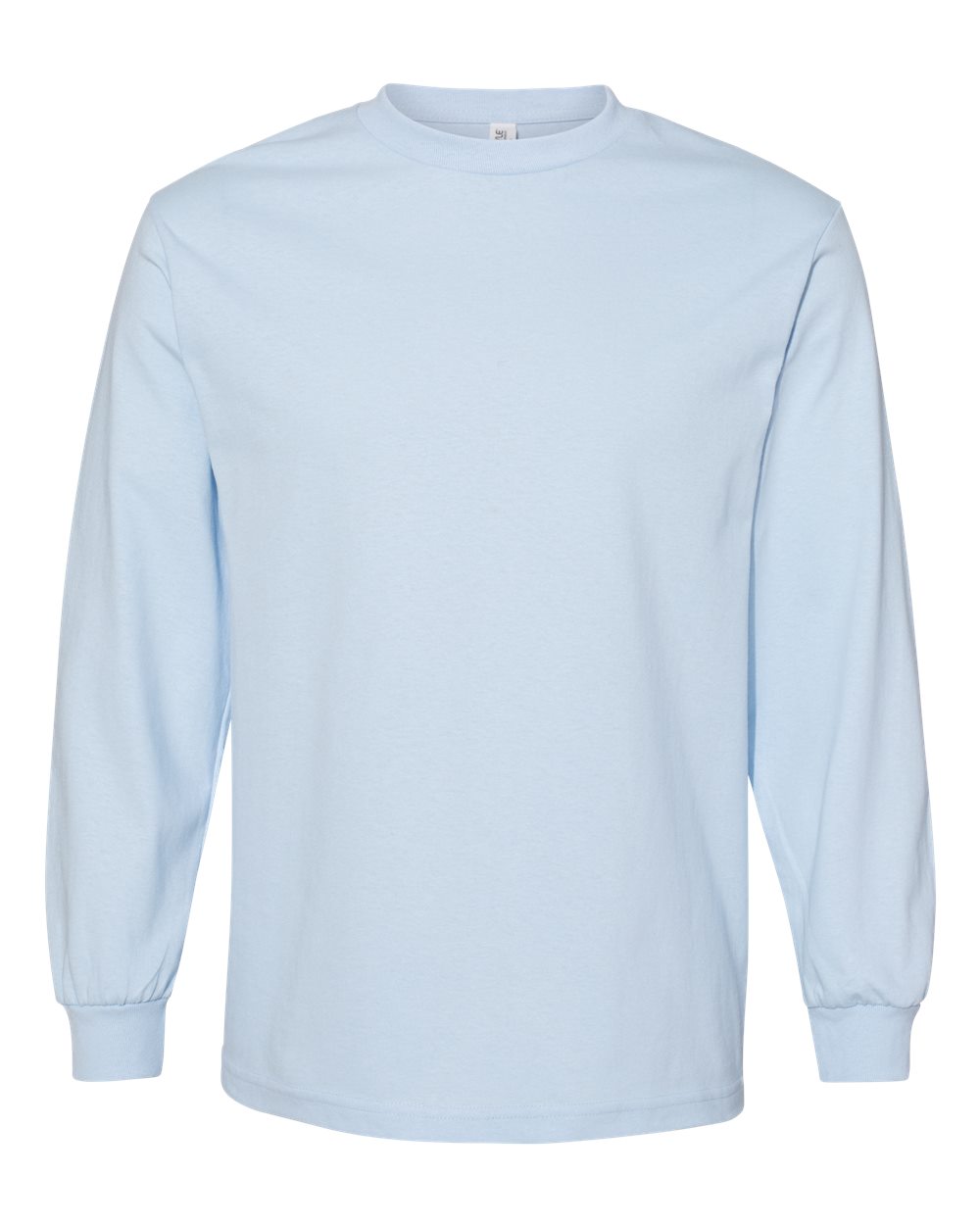 Unisex Heavyweight Cotton Long Sleeve Tee - Front - B13027257 - Powder Blue