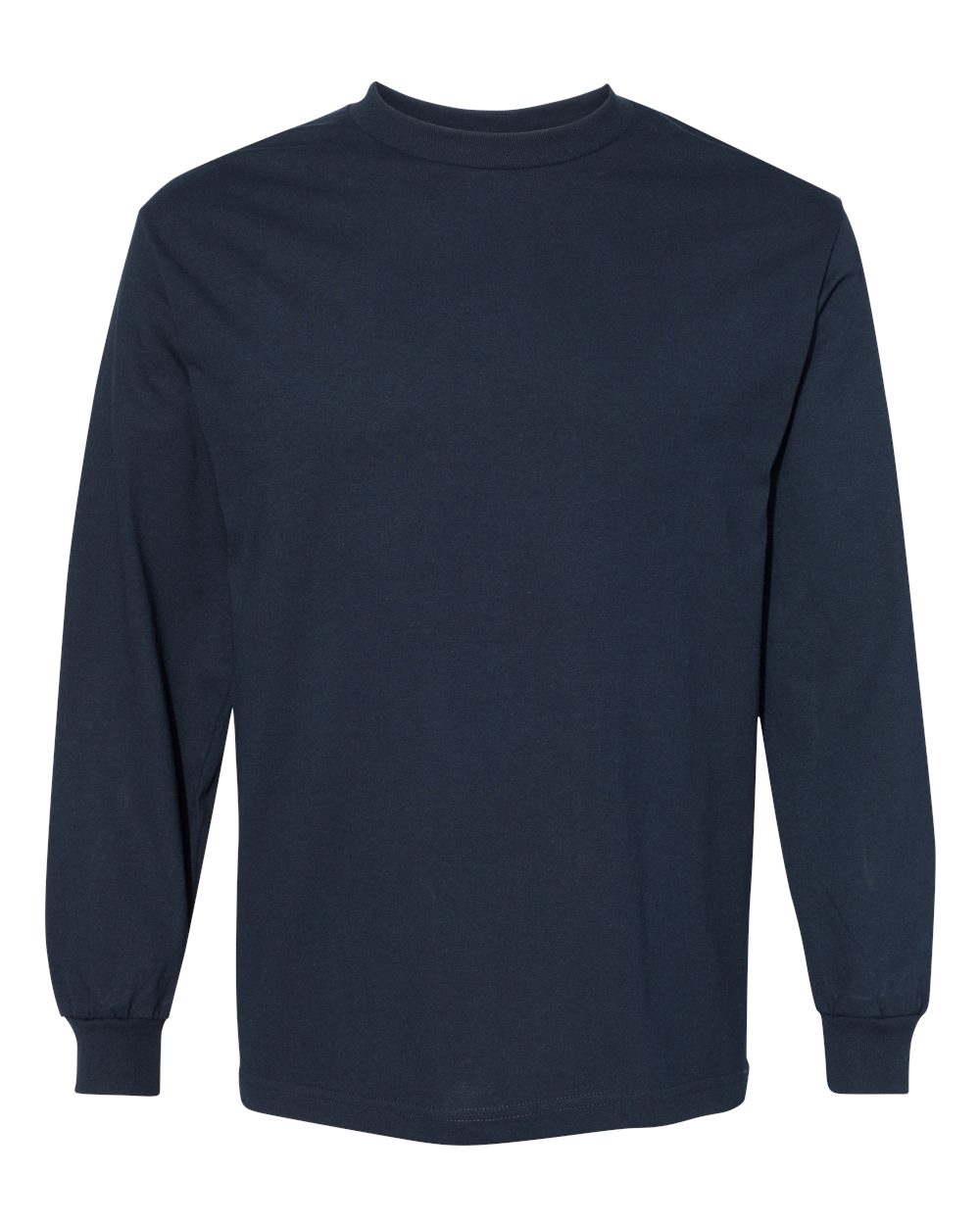 Unisex Heavyweight Cotton Long Sleeve Tee - Front - B13027653 - True Navy