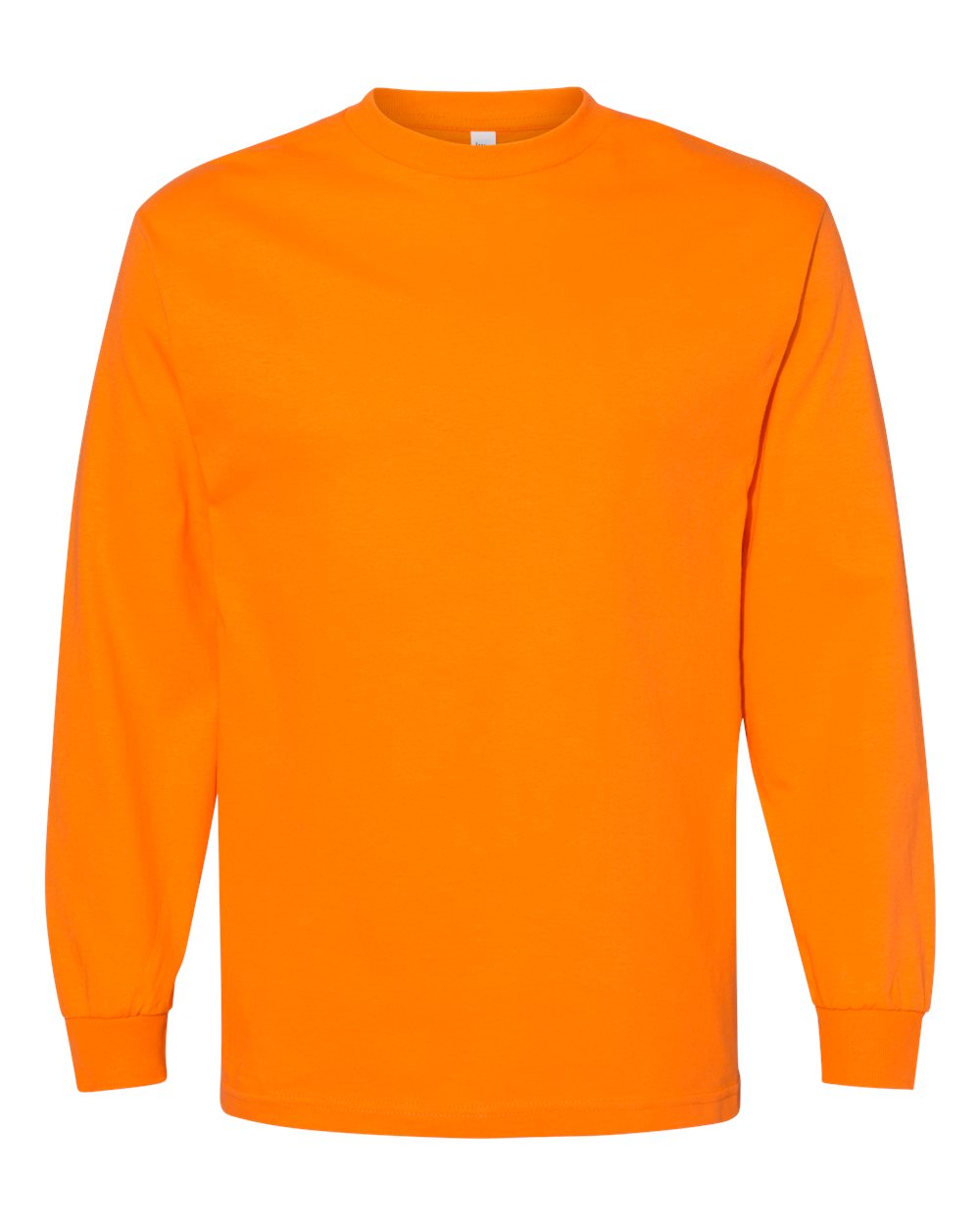 Unisex Heavyweight Cotton Long Sleeve Tee - Front - B13027663 - Orange