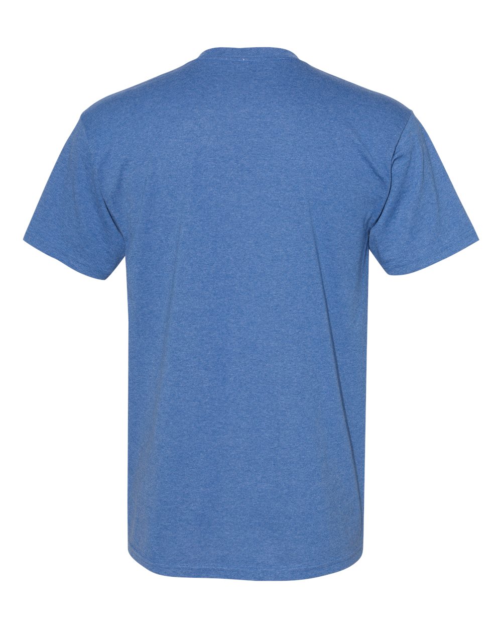Unisex Midweight Cotton Tee - Back - B12027153 - Heather Royal