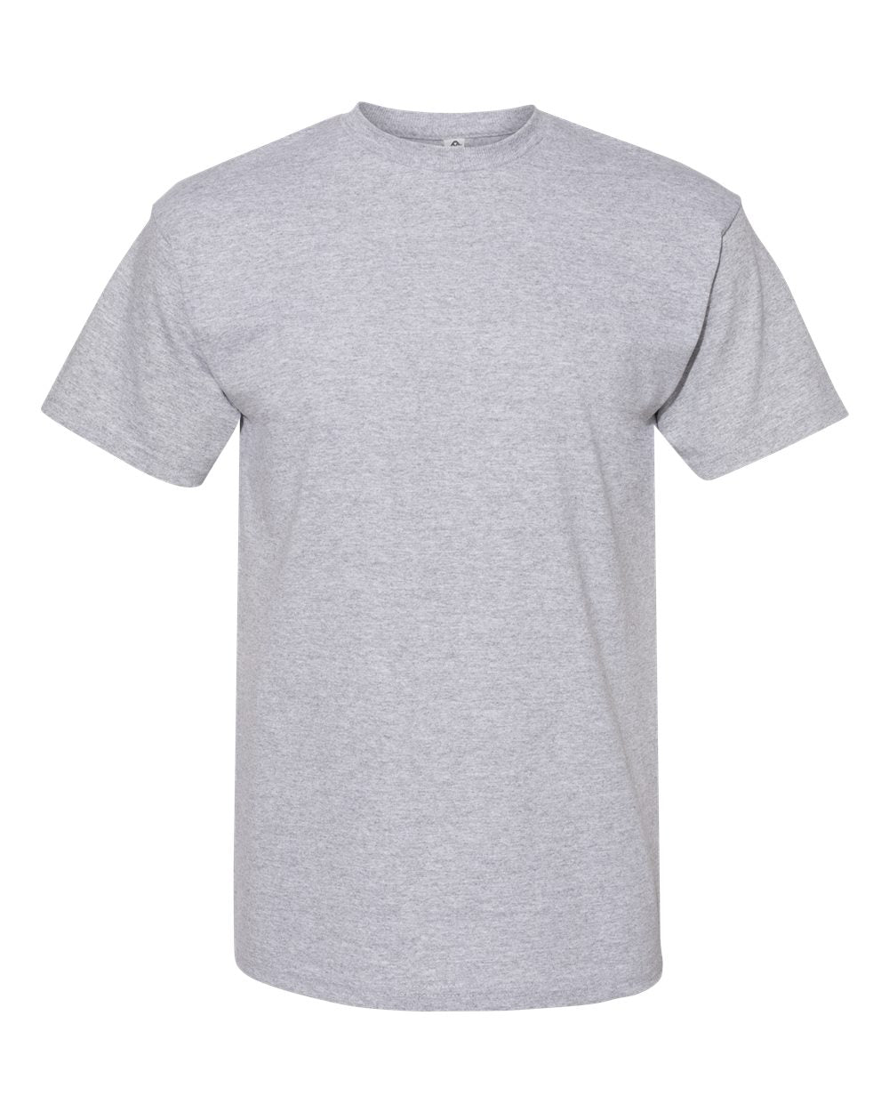 Unisex Midweight Cotton Tee - Front - B12027093 - Heather Grey