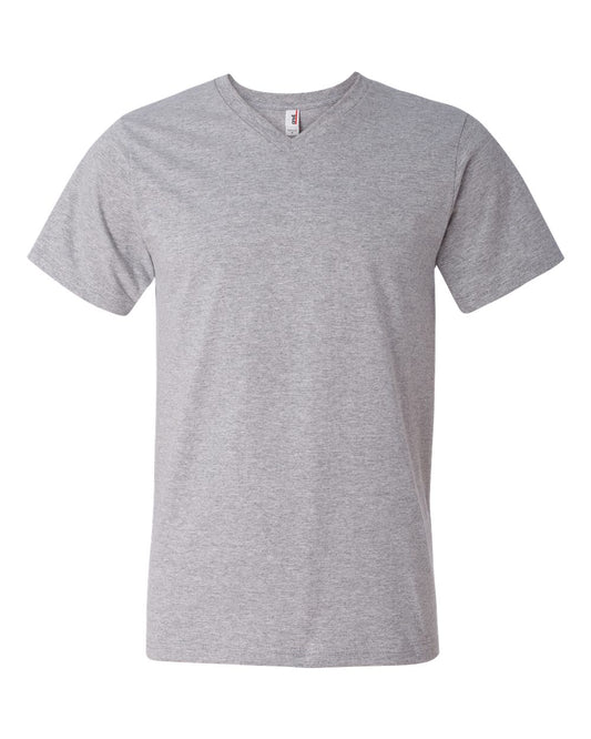 Lightweight V-Neck T-Shirt - Front - B01720583 - Heather Grey