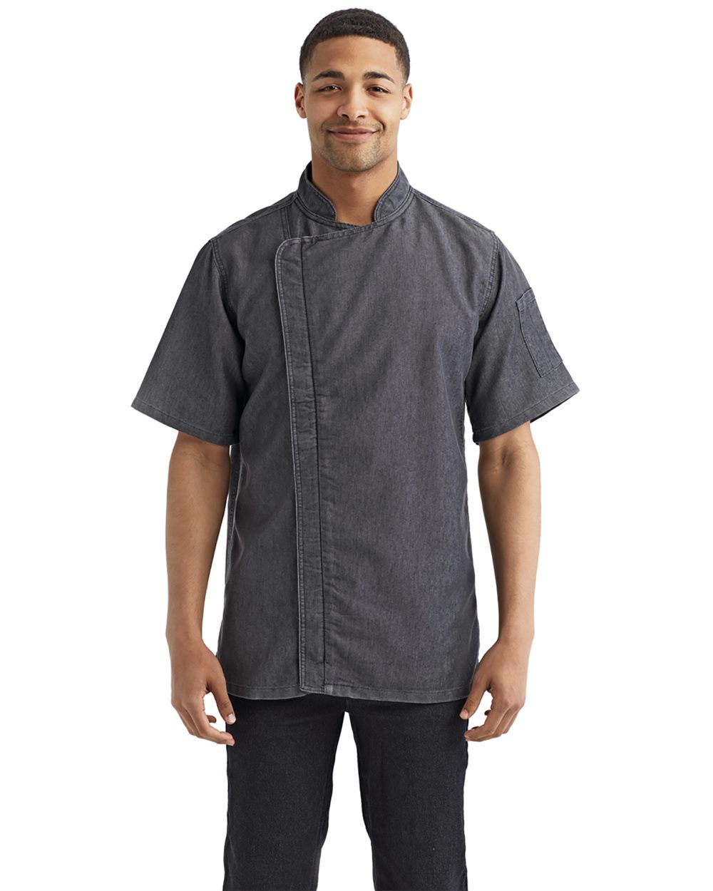 Unisex Zip-Close Short Sleeve Chef's Coat - styleImage