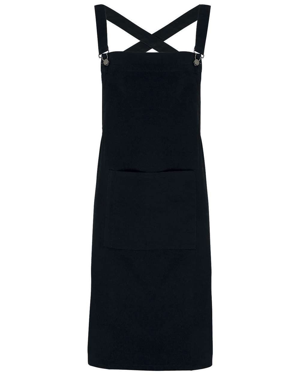 Cross Back Barista Apron with Pocket - Front - B386A1500 - Black