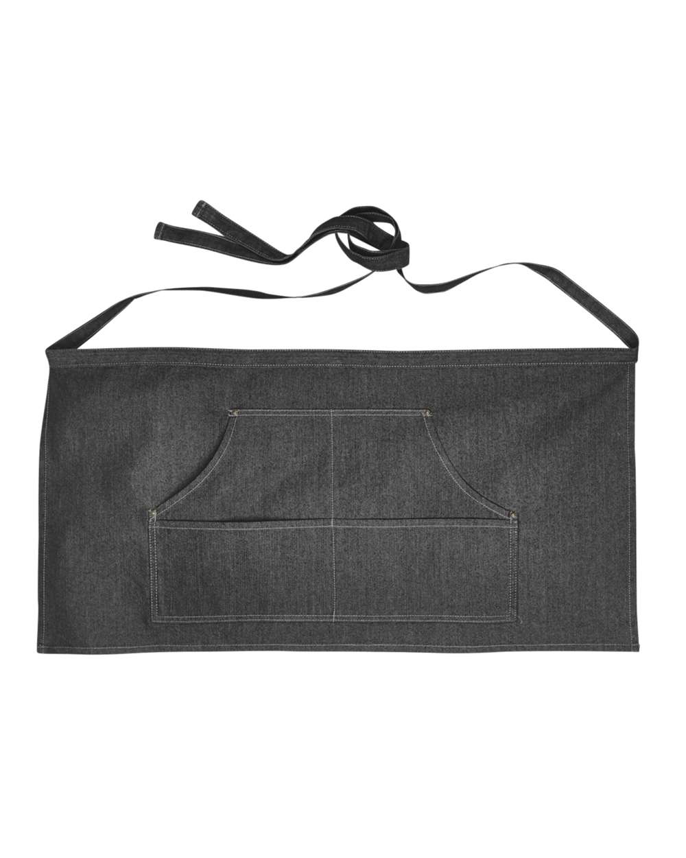Four-Pocket Jeans Stitch Denim Waist Apron - Front - B382A1500 - Black Denim