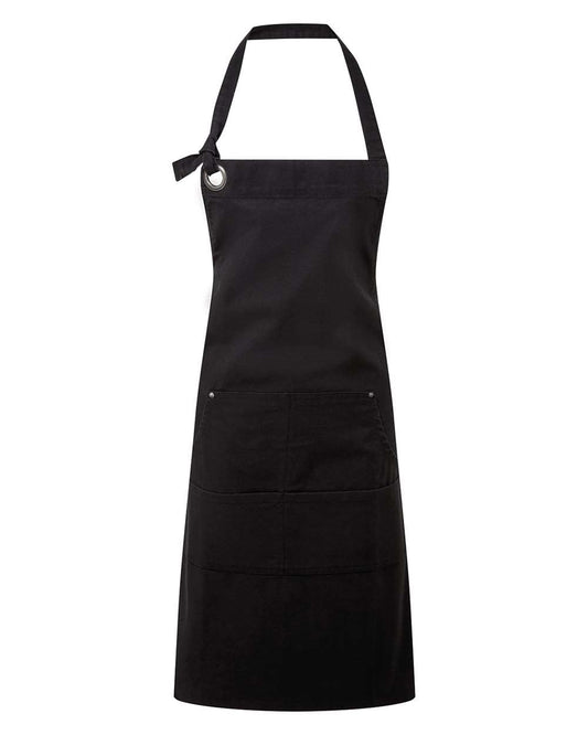 Calibre Heavy Canvas Apron with Pocket - Front - B391A1500 - Black