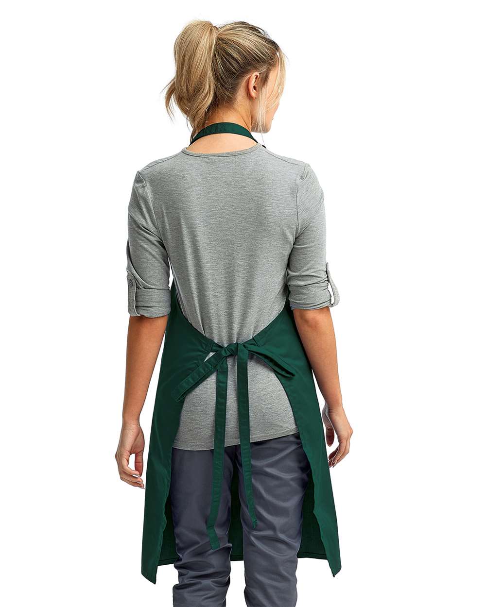 Recycled Bib Apron - OnModelBack - B394A1540 - Bottle