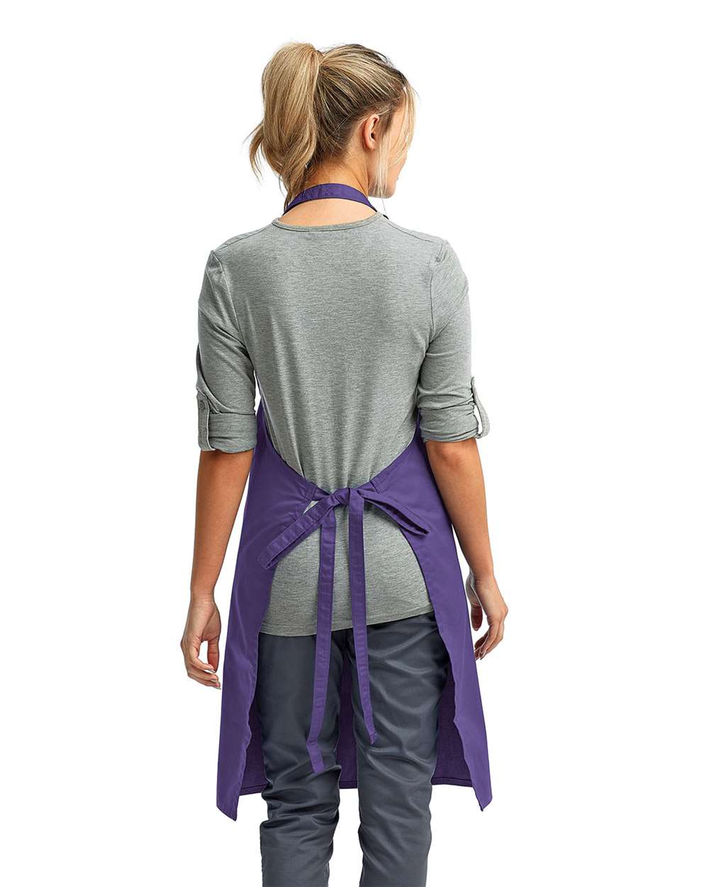 Recycled Bib Apron - OnModelBack - B394A1670 - Purple