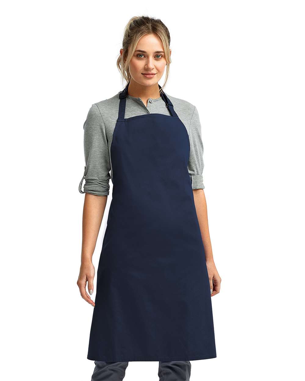 Recycled Bib Apron - OnModelFront - B394A1650 - Navy