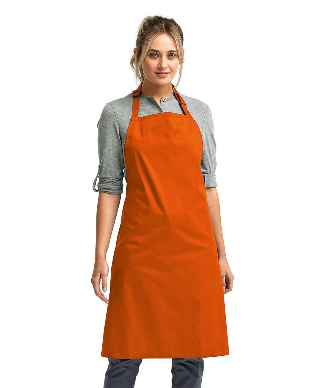Recycled Bib Apron - OnModelFront - B394A1660 - Orange