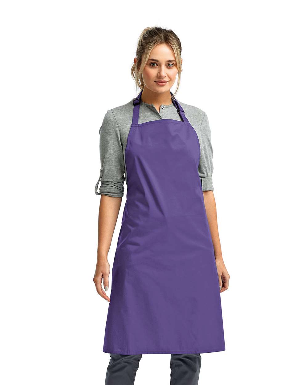 Recycled Bib Apron - OnModelFront - B394A1670 - Purple