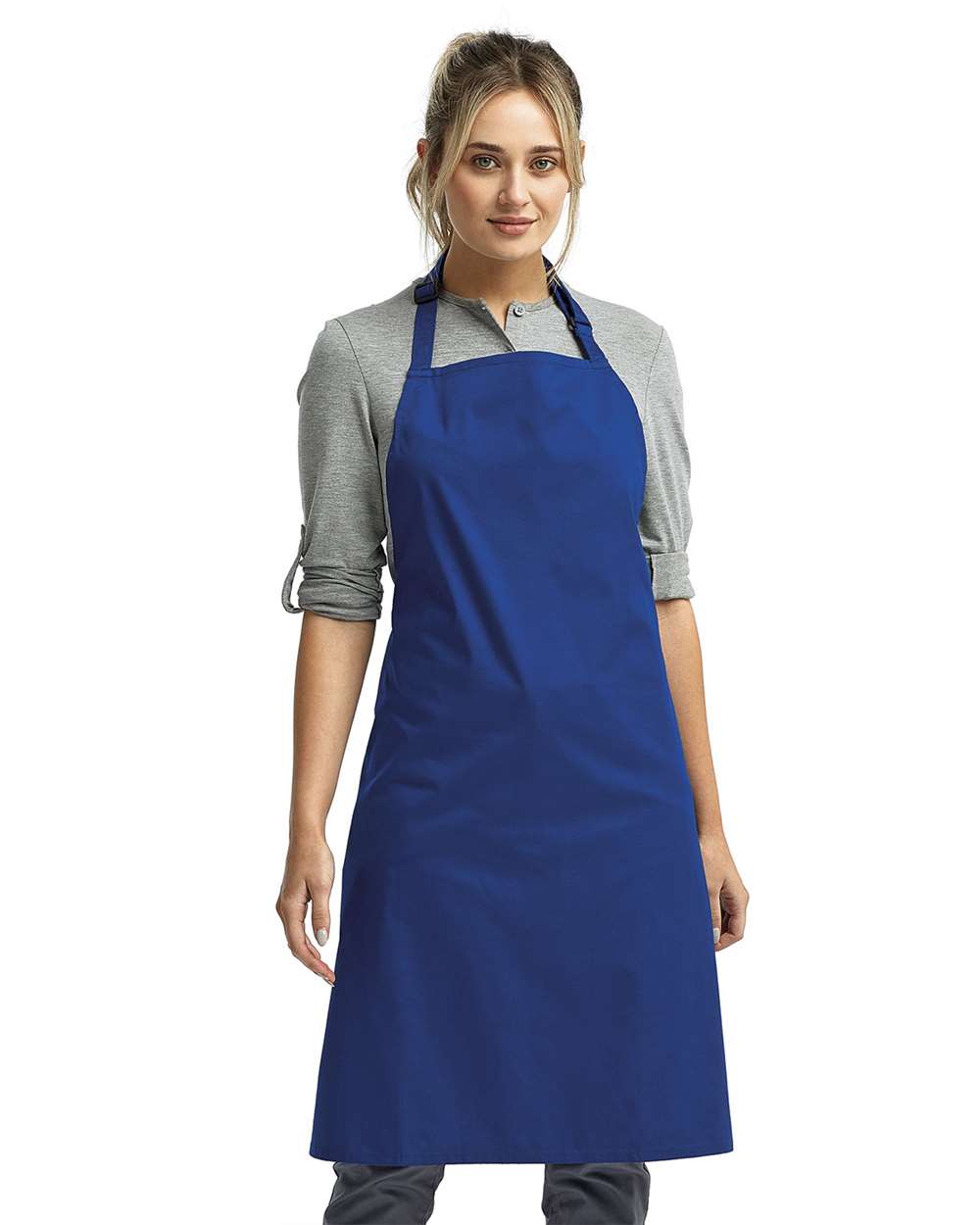 Recycled Bib Apron - OnModelFront - B394A1750 - Royal