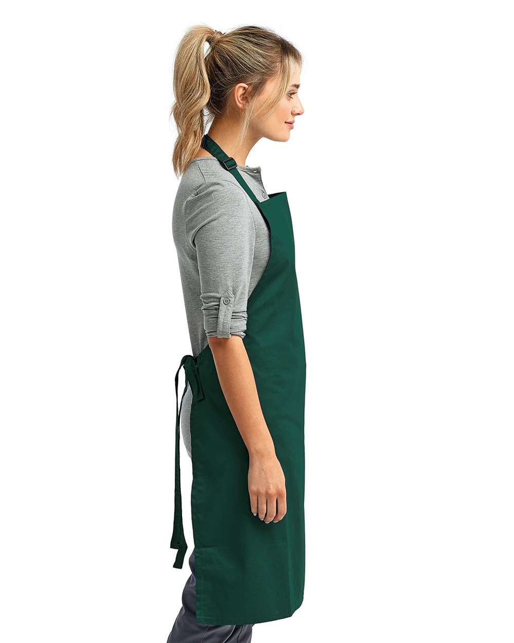 Recycled Bib Apron - OnModelSide - B394A1540 - Bottle