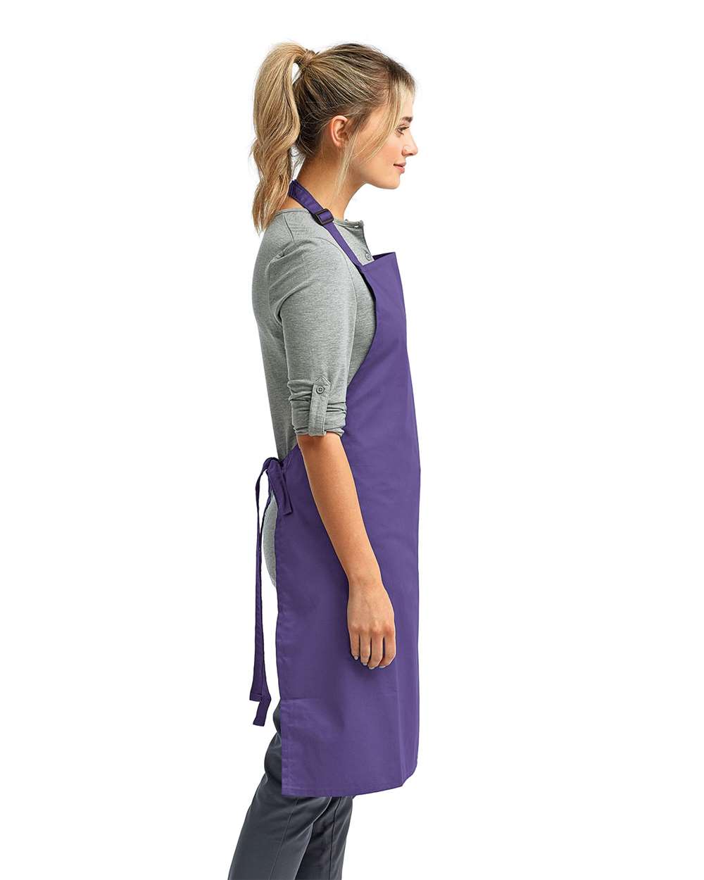Recycled Bib Apron - OnModelSide - B394A1670 - Purple
