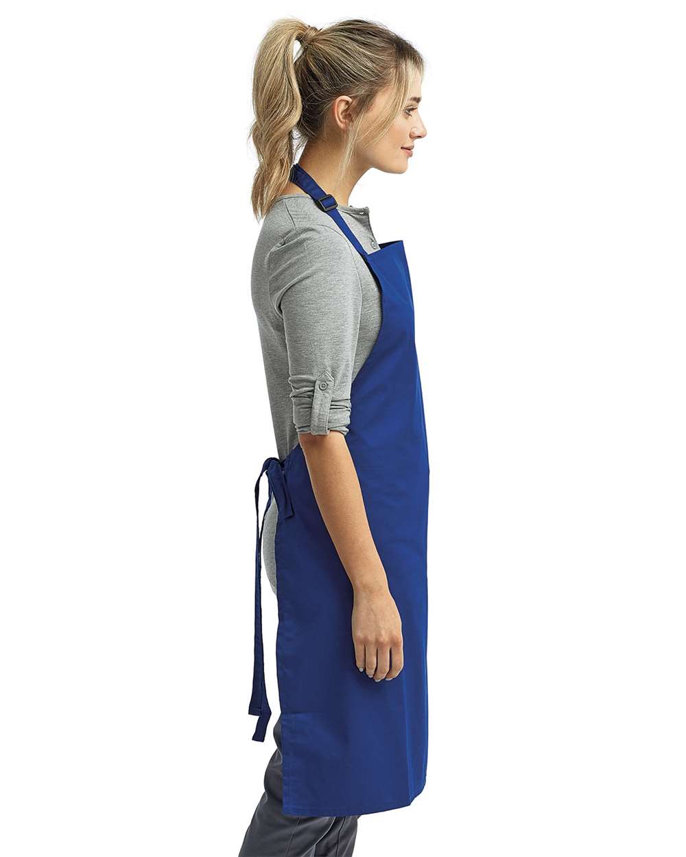 Recycled Bib Apron - OnModelSide - B394A1750 - Royal