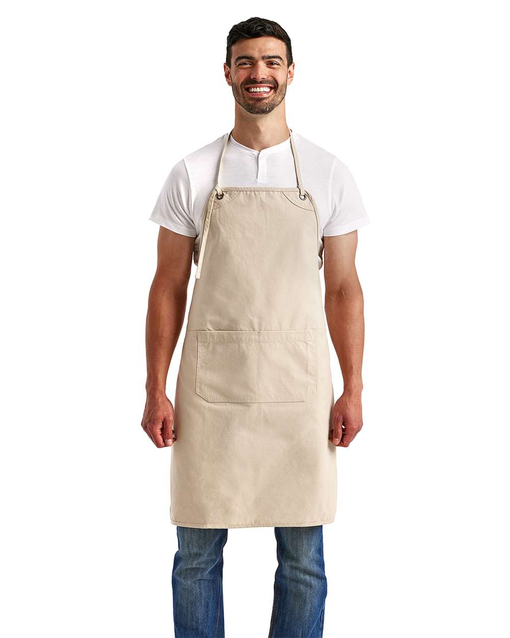 Artisan's Choice Canvas Apron - OnModelFront - B396A1240 - Natural