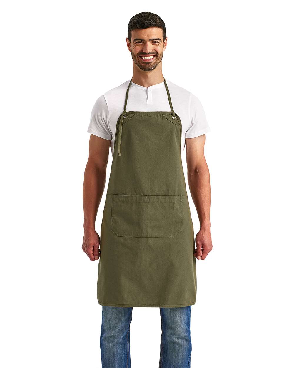 Artisan's Choice Canvas Apron - OnModelFront - B396A1540 - Olive