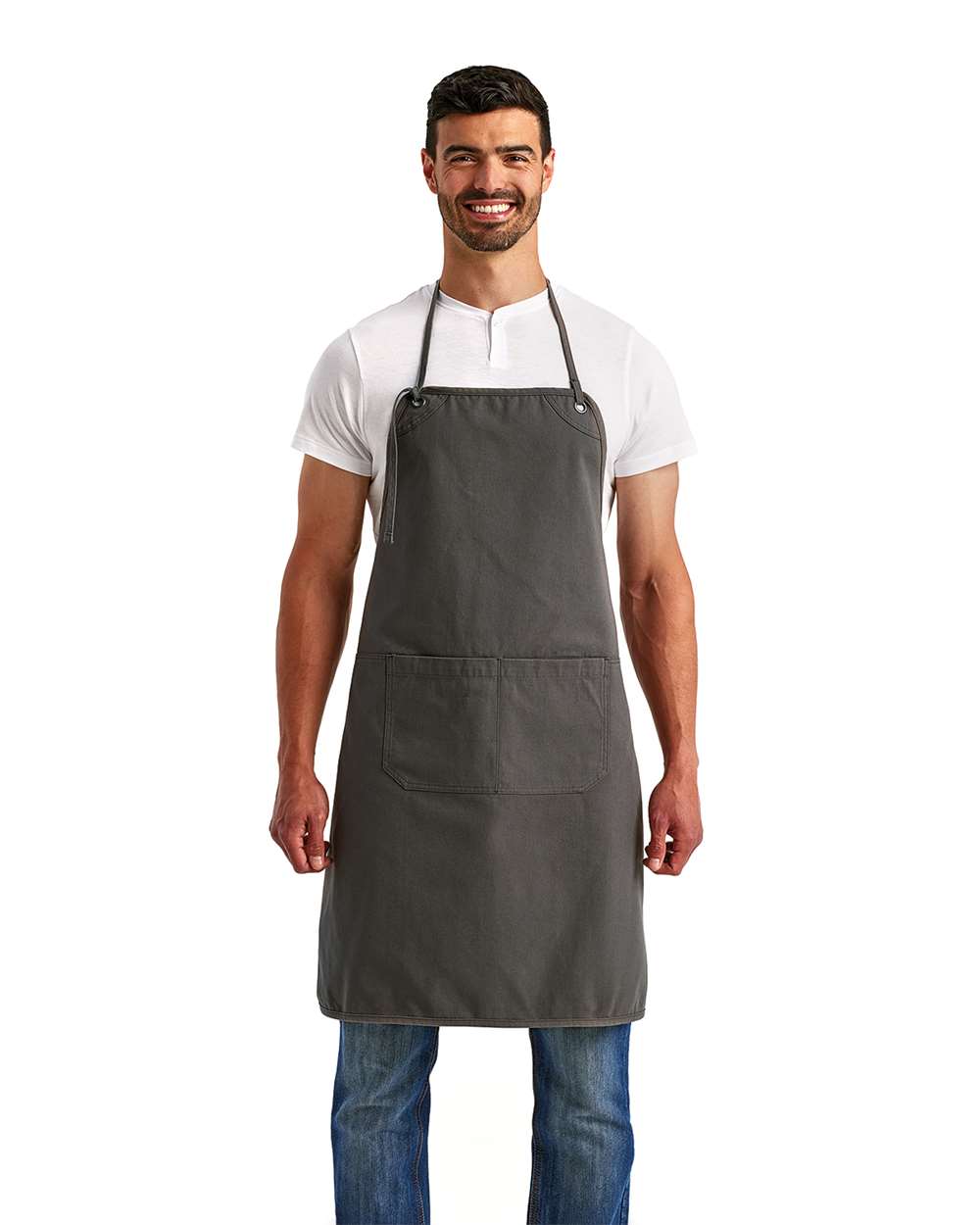 Artisan's Choice Canvas Apron - OnModelFront - B396A1590 - Dark Grey