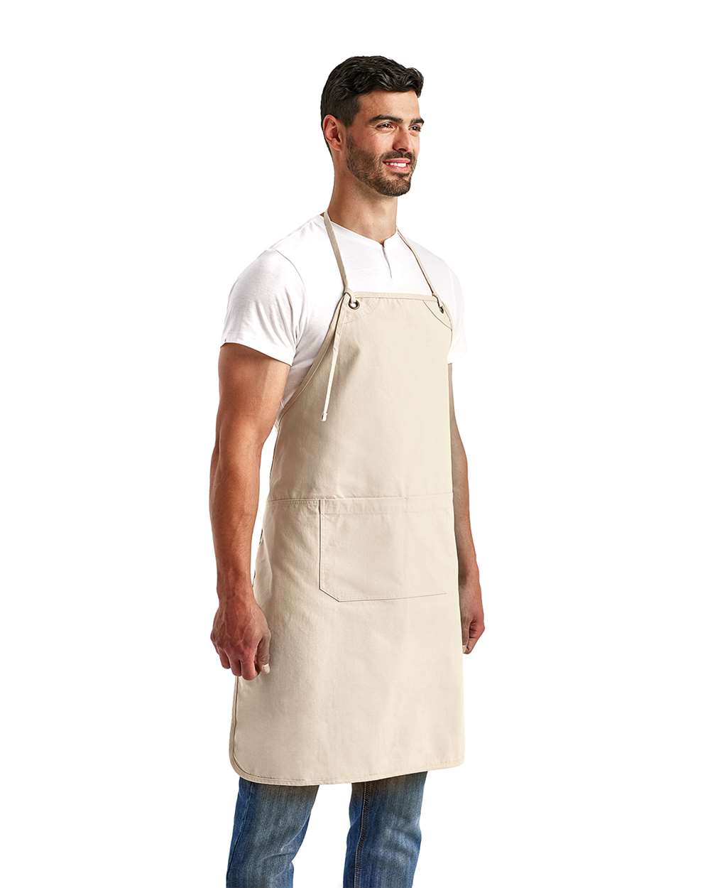 Artisan's Choice Canvas Apron - OnModelSide - B396A1240 - Natural