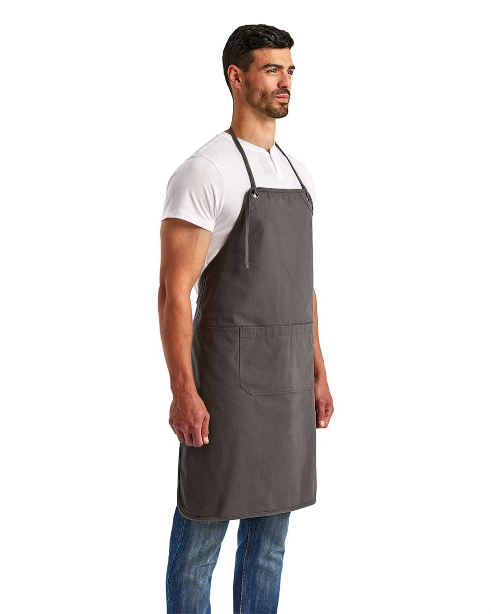 Artisan's Choice Canvas Apron - OnModelSide - B396A1590 - Dark Grey
