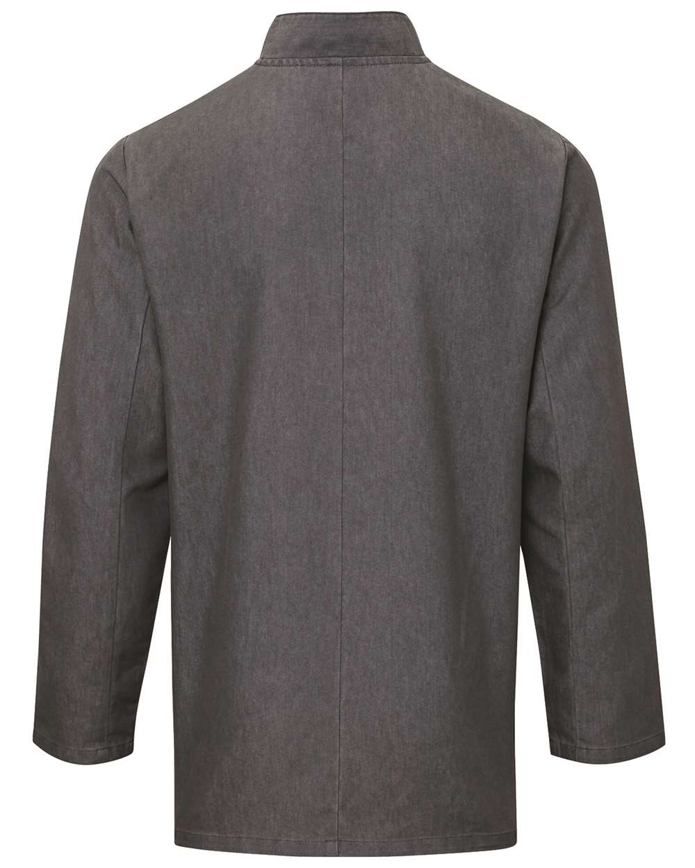 Unisex Denim Chef's Jacket - Back - B409A1592 - Grey Denim