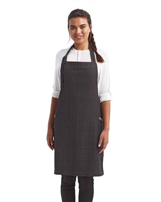 ‘Regenerate’ Recycled Bib Apron - OnModelFront - B380A1500 - Black Denim