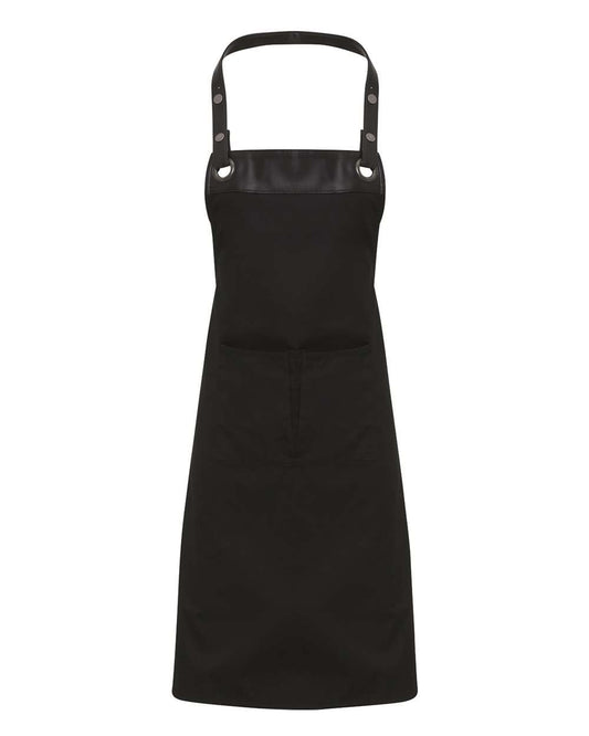 Espresso Bib Apron with Pocket - Front - B381A1500 - Black/ Black