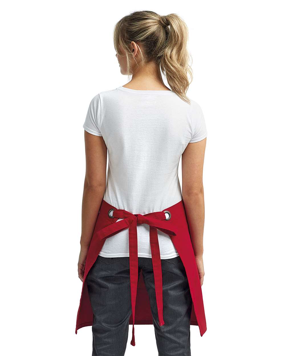 Calibre Heavy Canvas Waist Apron - OnModelBack - B388A1700 - Red