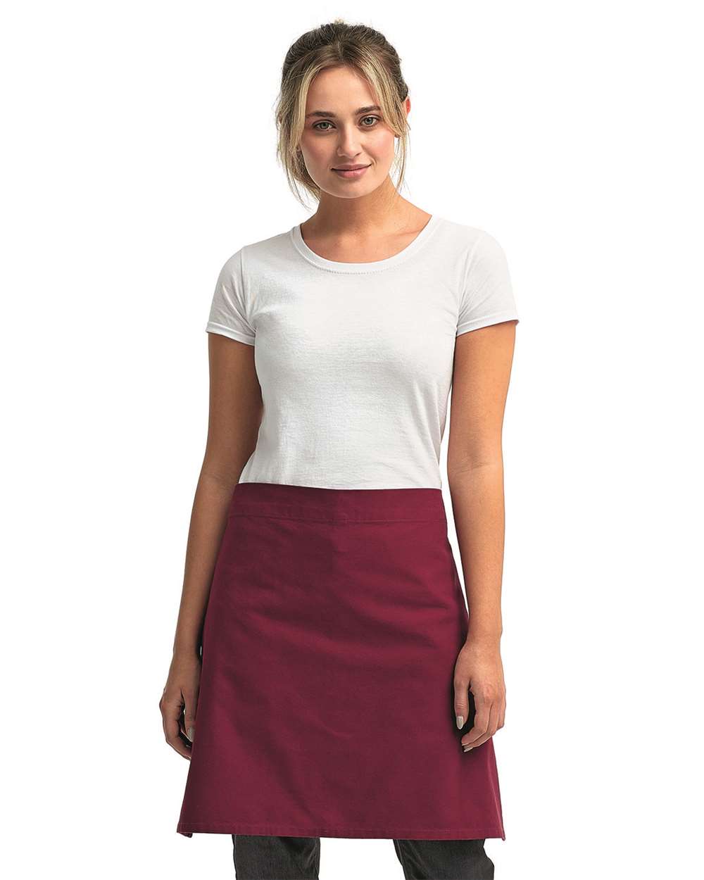 Calibre Heavy Canvas Waist Apron - OnModelFront - B388A1530 - Burgundy