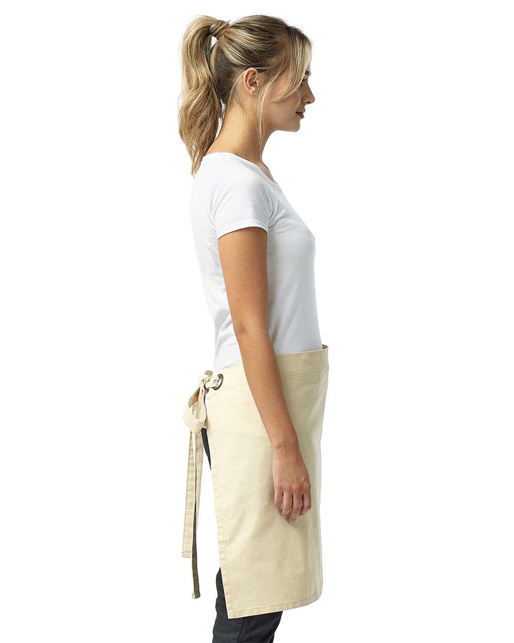 Calibre Heavy Canvas Waist Apron - OnModelSide - B388A1100 - Natural