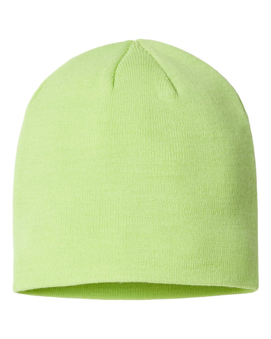 Sustainable Beanie - Front - B09795023 - Acid Green