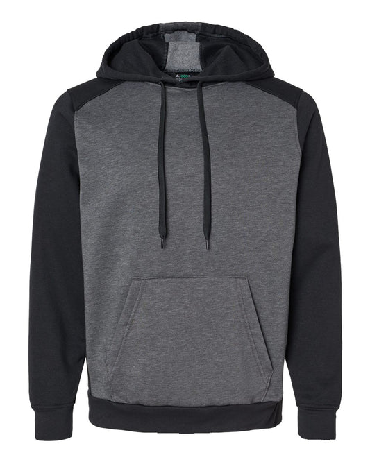 Unisex Eco Revive™ Three-Season Triblend Fleece Hooded Sweatshirt - Front - B24634943 - Carbon Heather/ Black
