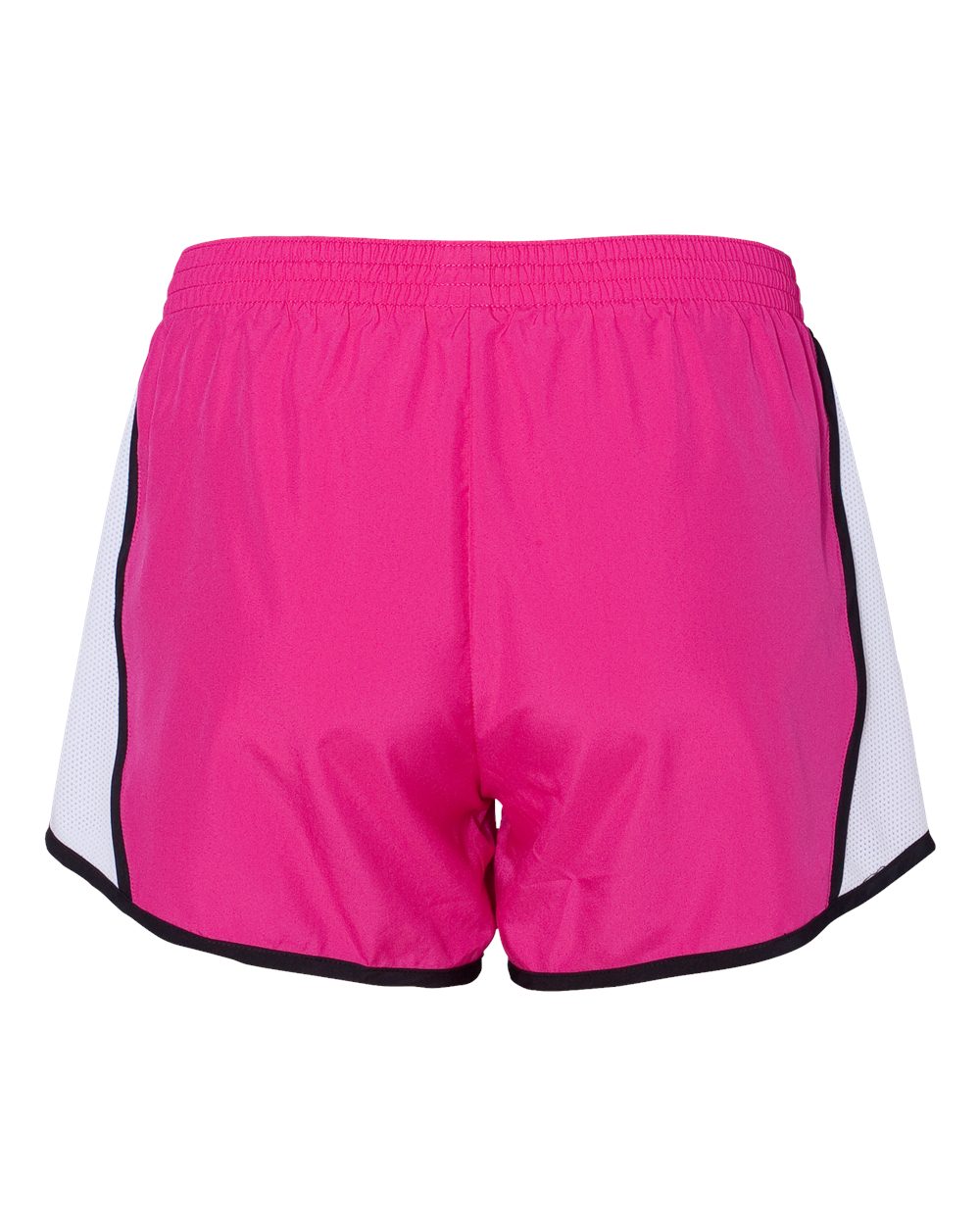 Women's Pulse Team Running Shorts - Back - B79134303 - Power Pink/ White/ Black